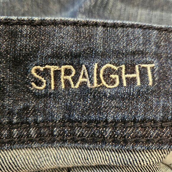 Maurices Straight Womens 24 Reg Plus Size Dark Wash Jeans Whiskered Denims - Picture 10 of 13